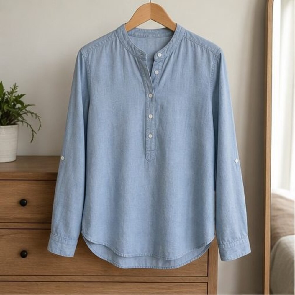 Gray Smocked Top